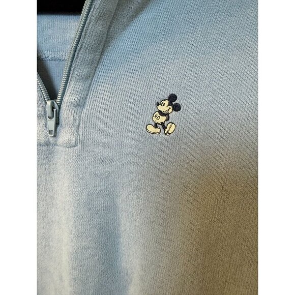 Disney Parks Mickey Mouse Men's Light Blue 1/4 Zip Pullover Size Small - Picture 2 of 8
